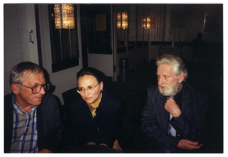 Ivan Laučík (vľavo) s Ivanom Kadlečíkom na besede v Berlíne, október 1998 - kliknite pre zväčšenie