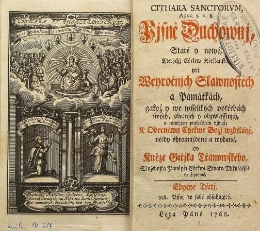 Vydanie Cithary z roku 1768