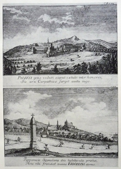 Mokivíniho pohľad na Červený Kameň a Smolenice r. 1736