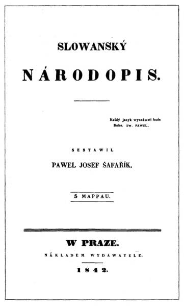 Slovanský národopis, vydanie z r. 1842